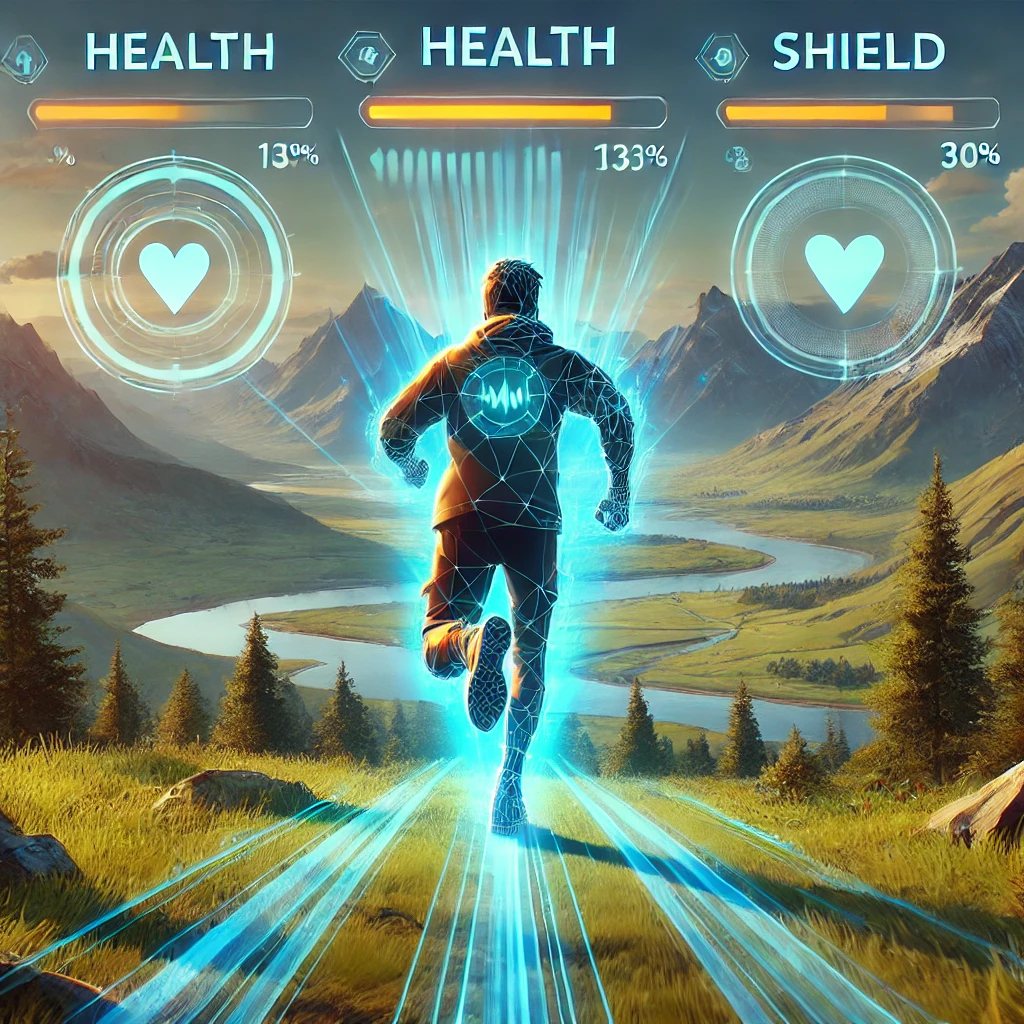 travel distance with max health and shields